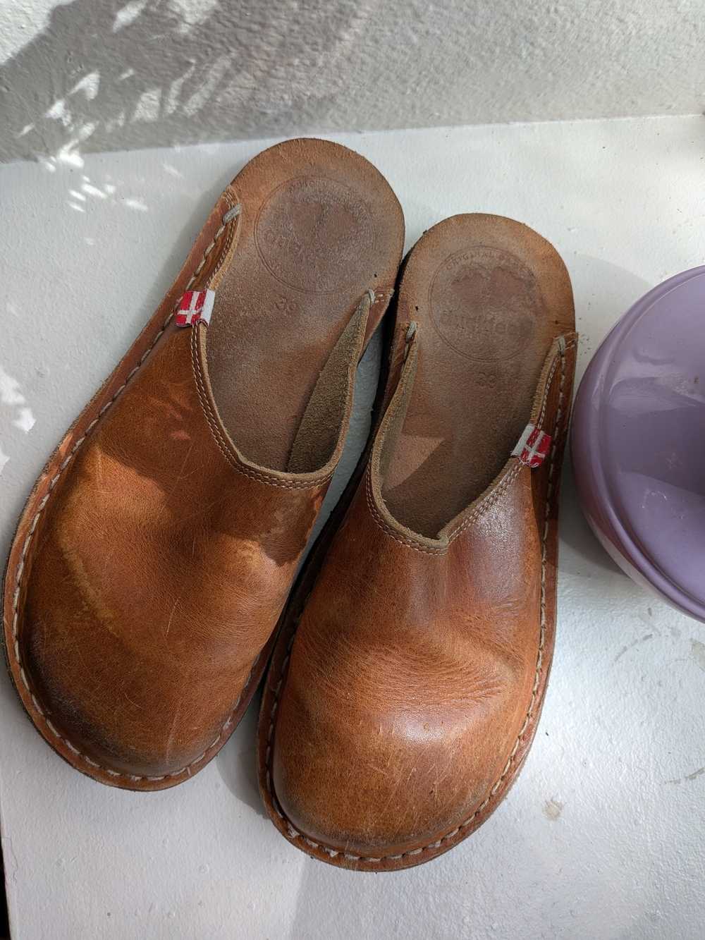 Duckfeet 39 Blavand Brown Leather Slip-On Clogs